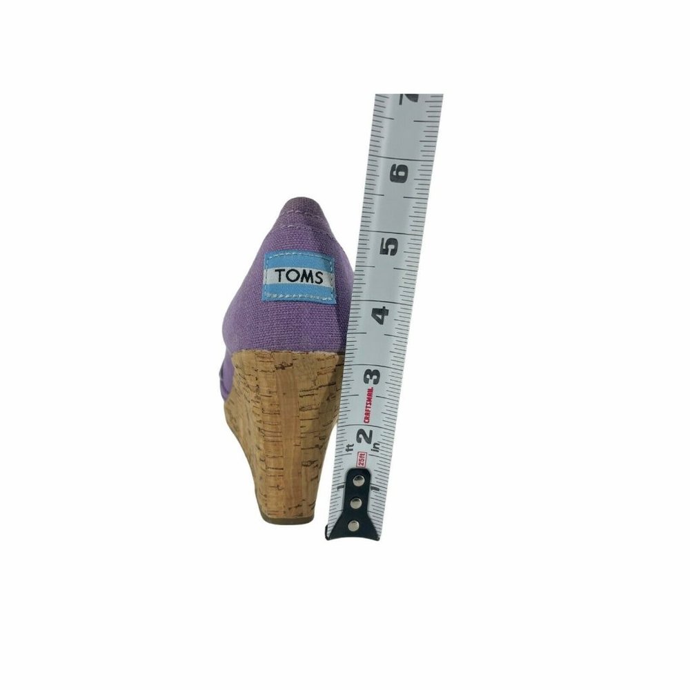 Toms Women's Calypso Peep Toe Cork Wedge Purple - Picture 5 of 8